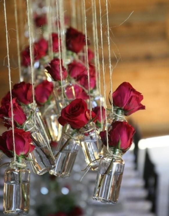 Love These Hanging Jar Vases Using Wild Flowers Instead Of Roses For A Outdoor Rustic Love These Hanging Jar Vases Using Wild Flowers Instead Of Roses For A Outdoor Rustic