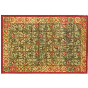 Laser Printed Split Bamboo Trellis Birds 3 X 5 Veranda Rug