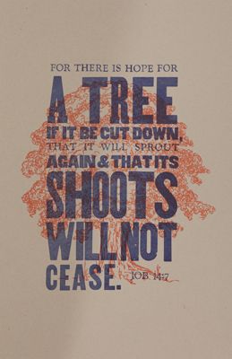 Letterpress Job 14:7 Poster