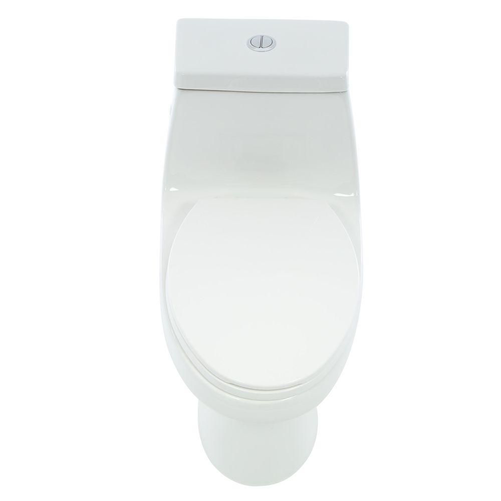 Glacier Bay 1piece High Efficiency Dual Flush Elongated Toilet in
