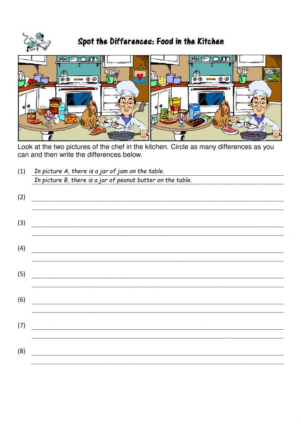 spot the difference interactive worksheet spot the differences