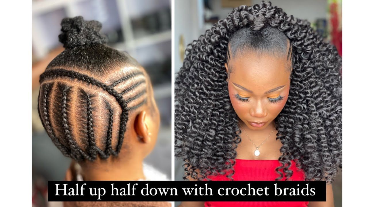 Half Up Half Down Crochet Braid Pattern Half up Half down with crochet braids | Vera bounce crochet | Curly