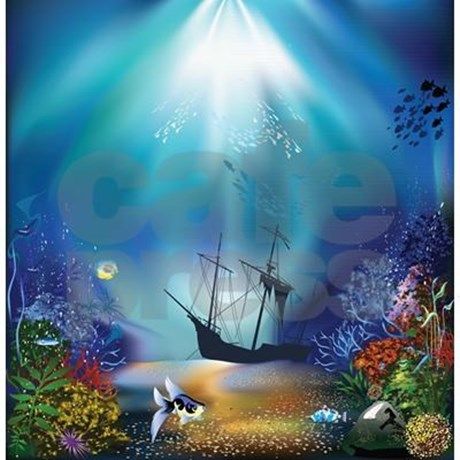 Underwater Scene Shipwreck Shower Curtain by goatlady
