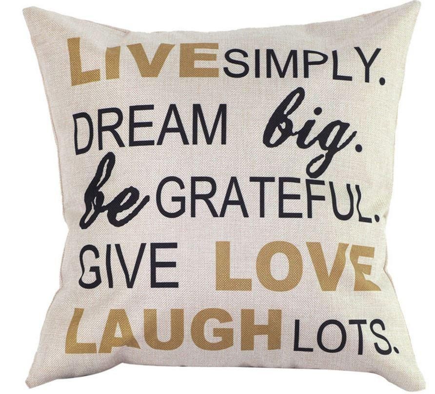Live Simply Dream Big Be Grateful Give Love Laugh Lots 963RW Inspirational Quote Decor Farmhouse Throw Pillow Cover for Home Sofa Bedroom School Classroom Live Simply Dream Big Be Grateful Give Love Laugh Lots 963RW Inspirational Quote Decor Farmhouse Throw Pillow Cover for Home Sofa Bedroom School Classroom