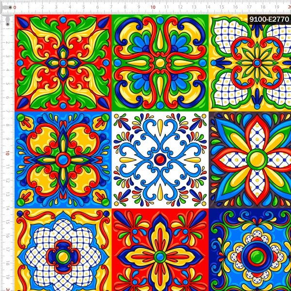 Tecido da Coleção com Estampas Digitais Exclusivas da Avimor Tecidos 100% Algodão Soft Floor Mat, Floor Mats, Non Slip Flooring, Mexican Talavera, Kids Bedding, Bath Rug, Red Barrel Studio, Bathroom Decor, Absorbent
