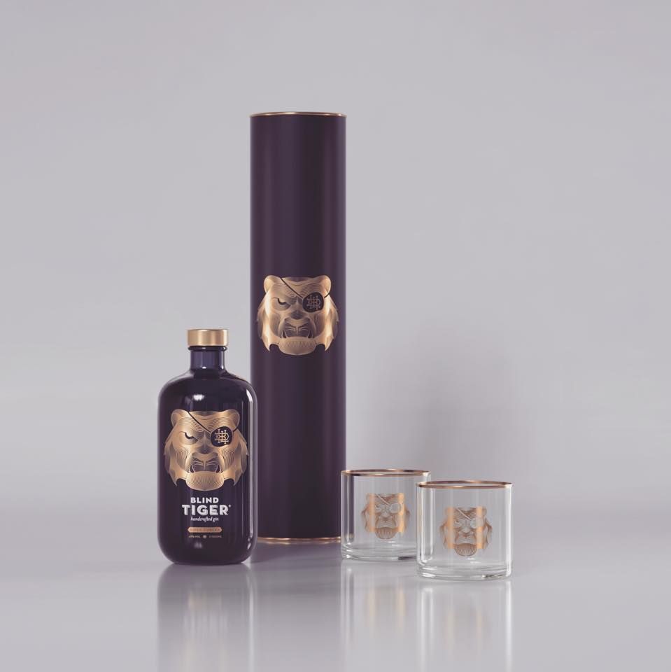 Blind Tiger Gin Deluxe Distillery Kortrijk, Belgium Flaschendesign
