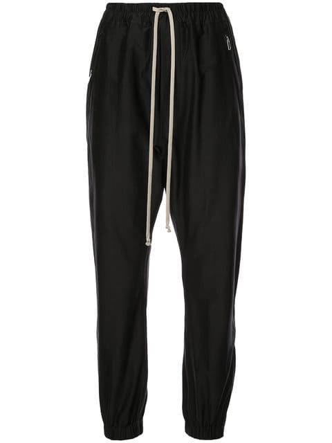 rick owens drop crotch joggers