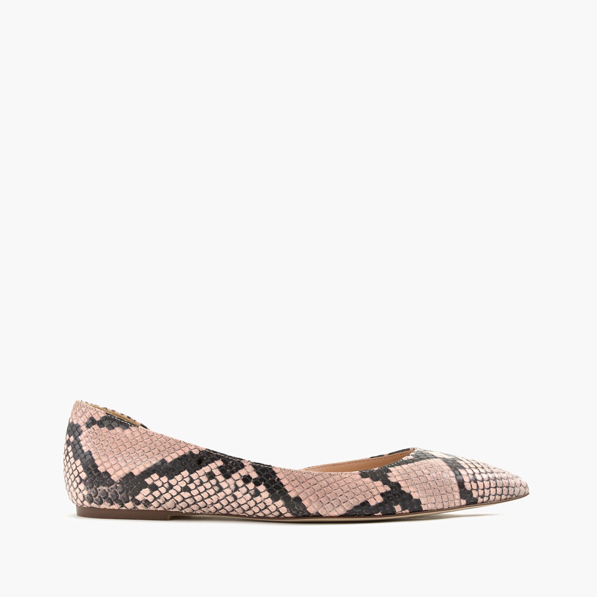 flat snake print shoes