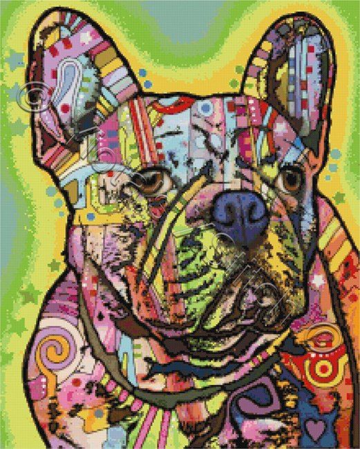 French bulldog cross stitch kit