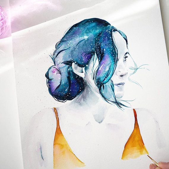 Custom Galaxy Portrait | Portrait, Artwork, Art