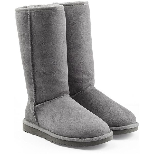 Ugg Australia Classic Tall Suede Boots 220 Liked On Polyvore Featuring Shoes Boots Uggs Botas Grey Grey Boots Tall Moda Ayakkabilar Ayakkabilar Moda