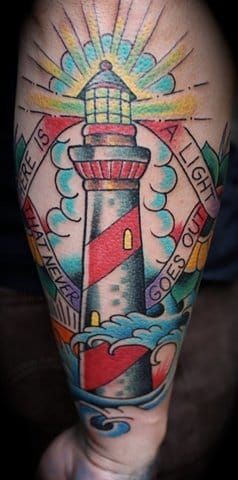 15 Colourful Lighthouse Tattoos Lighthouse Tattoo Home Tattoo