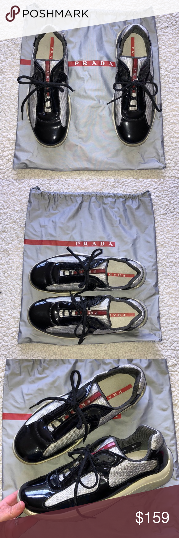 women's prada america's cup fashion sneakers