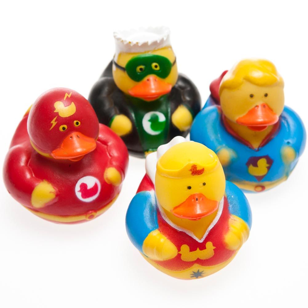 1 x Super Hero Rubber Duck Duckies Party Favors Bath Time Fun Children