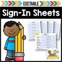 Editable Sign In Sheets (With images) | Preschool sign in, Pre k pages