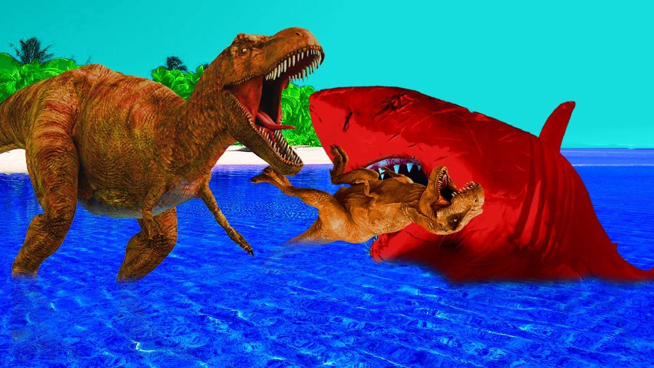 shark vs dinosaurs fighting 3d dinosaur shark cartoons for children