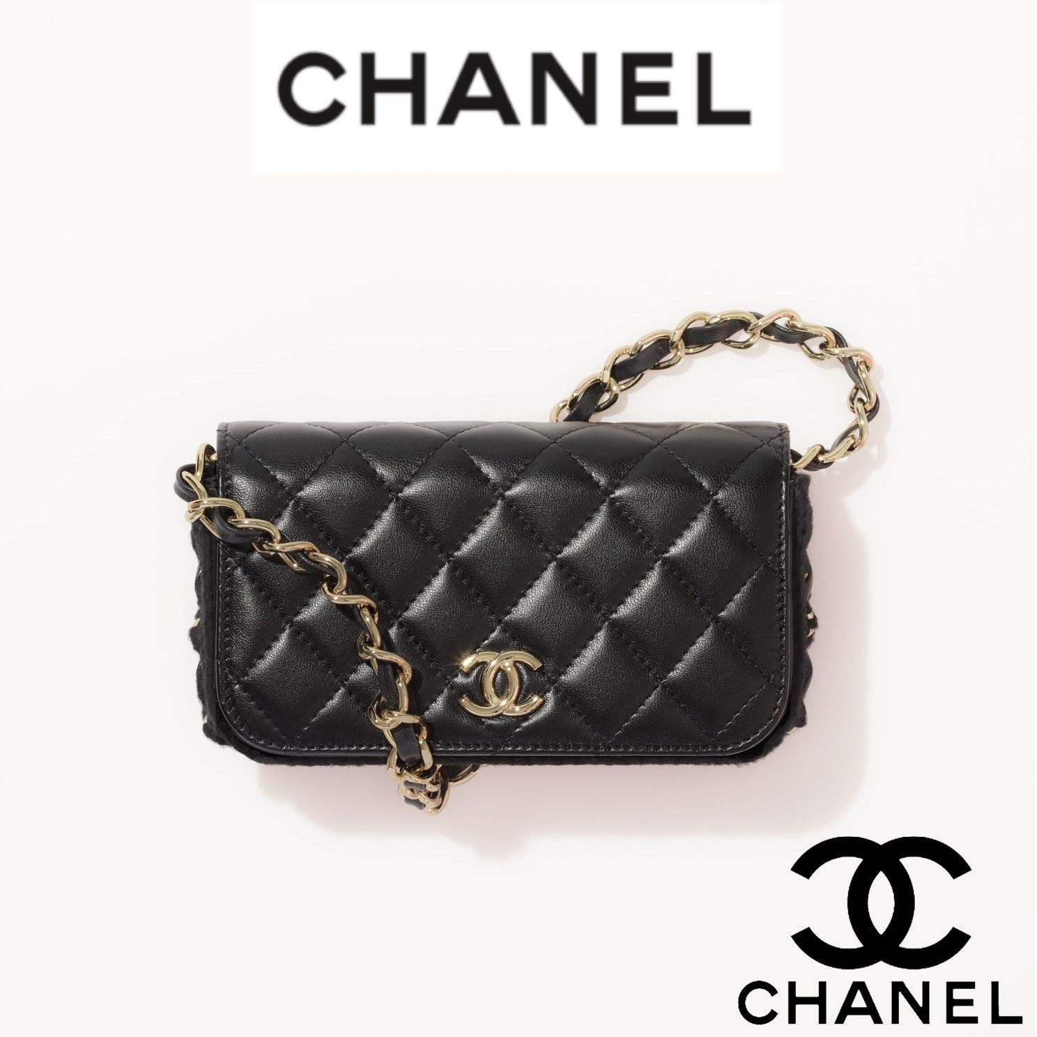 CHANEL Flap phone holder with chain (AP2533 B07147 94305