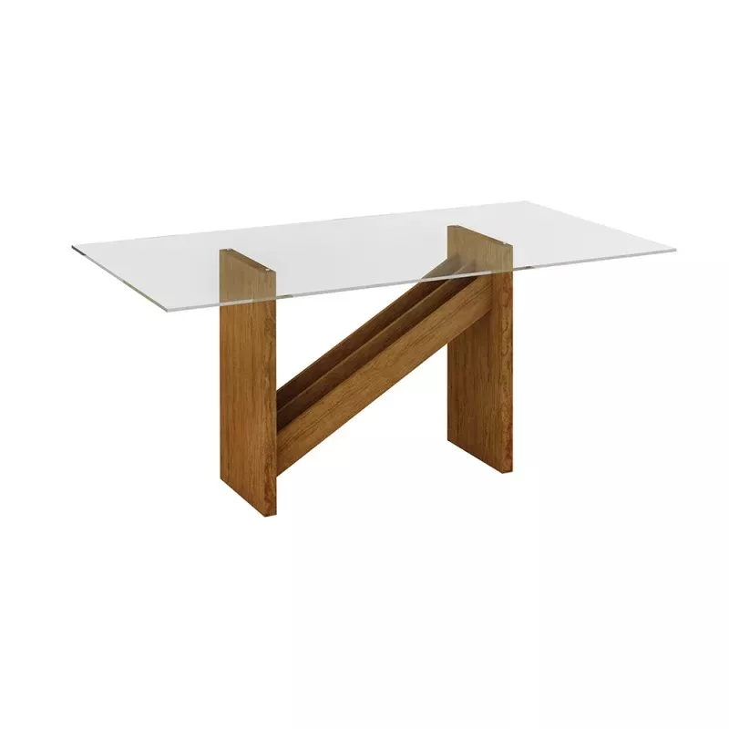 mesa caribe 1,20 m c/ tampo de vidro imbuia mel acetinado - Dining Table, Furniture, Home Decor, Window Table, Honey, Chairs, Caribbean, Decoration Home, Room Decor