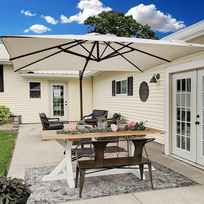 8 X 10 Feet Rectangular Offset Cantilever Umbrella With Cross Base Outdoor Patio Umbrellas Concrete - Abba Patio Rectangular Offset Umbrella With Cross Base 8 X 10 Feet Rectangular Offset Cantilever Umbrella With Cross Base Outdoor Patio Umbrellas Concrete - Abba Patio Rectangular Offset Umbrella With Cross Base