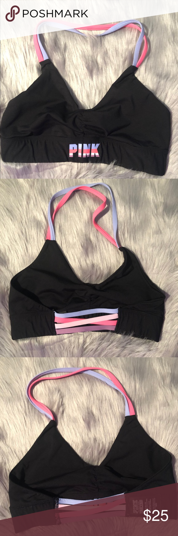 Victorias Secret Pink Ultimate Sports Bra Sz Sp Sports Bra Black Sports Bra Secret Pink