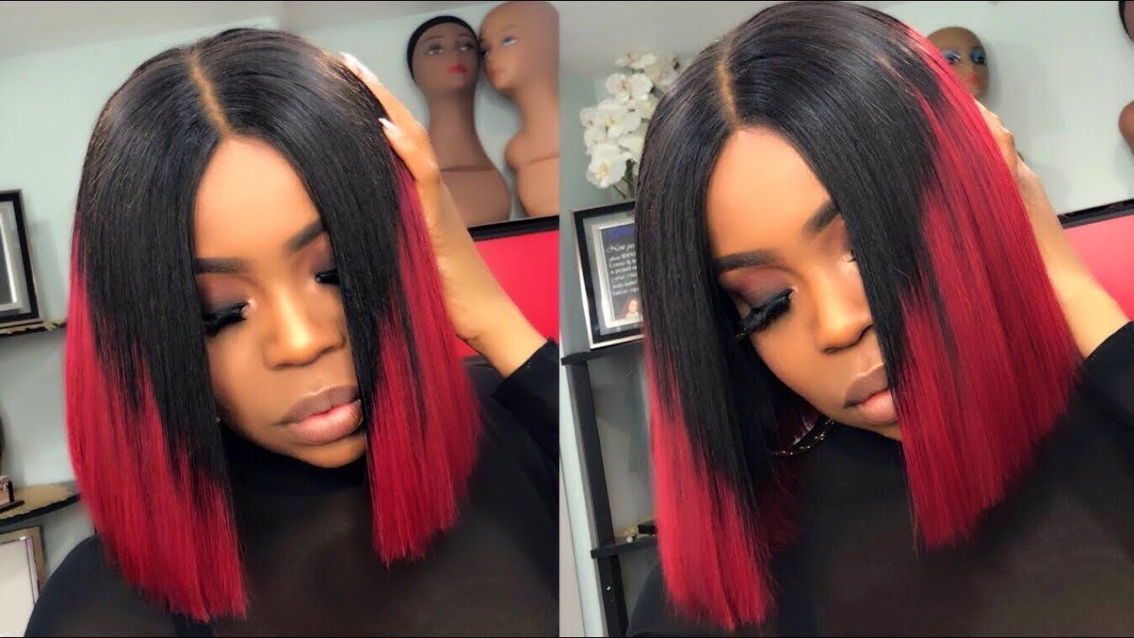 Middle Part Red Hair Sew In Hair Styles Sew In Hairstyles Natural Hair Styles
