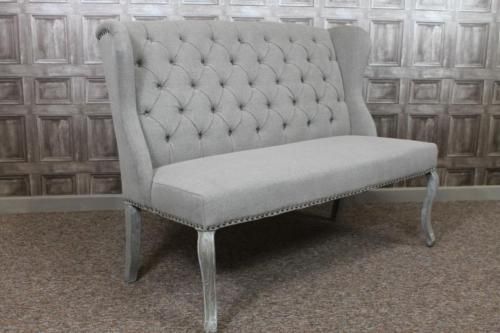 French Style Upholstered 3 Seater Bench St Emilion On Back Upholstered 3 Seater Bench St Emilion