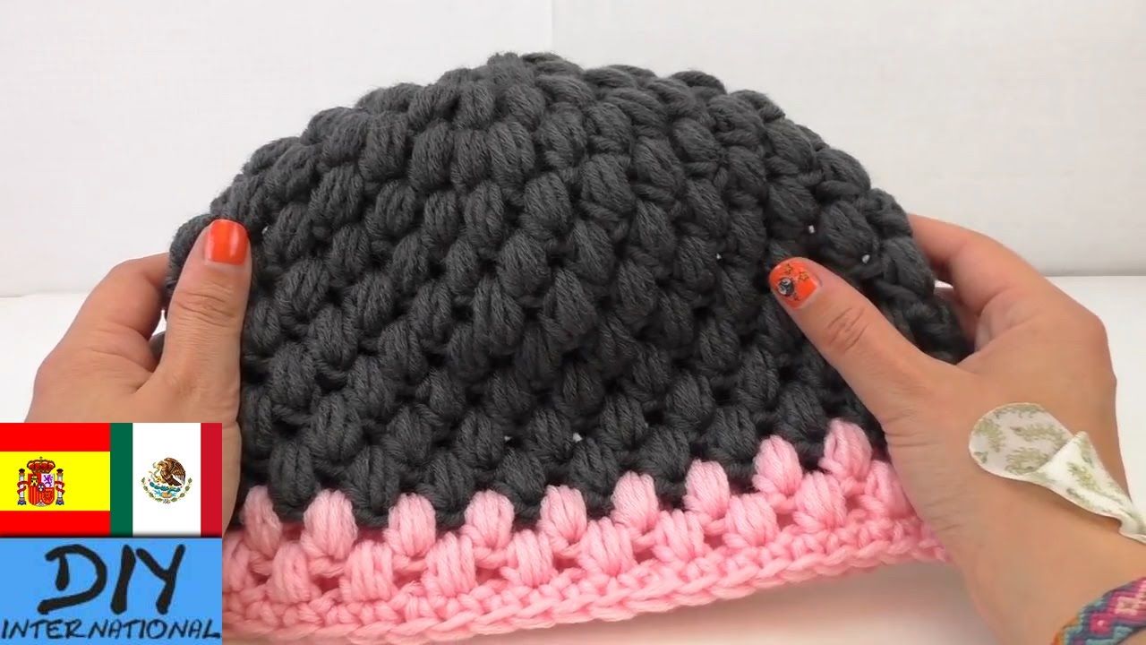 Cómo hacer un gorro puff tejido - Tutorial paso a paso - español Como Quitar Un Bordado De Una Gorra