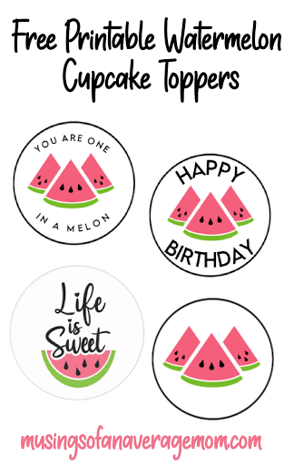 Watermelon Party Printable Favor Circles Pink Watermelon Instant Download Watermelon Printable Party Circles Watermelon Party Circles