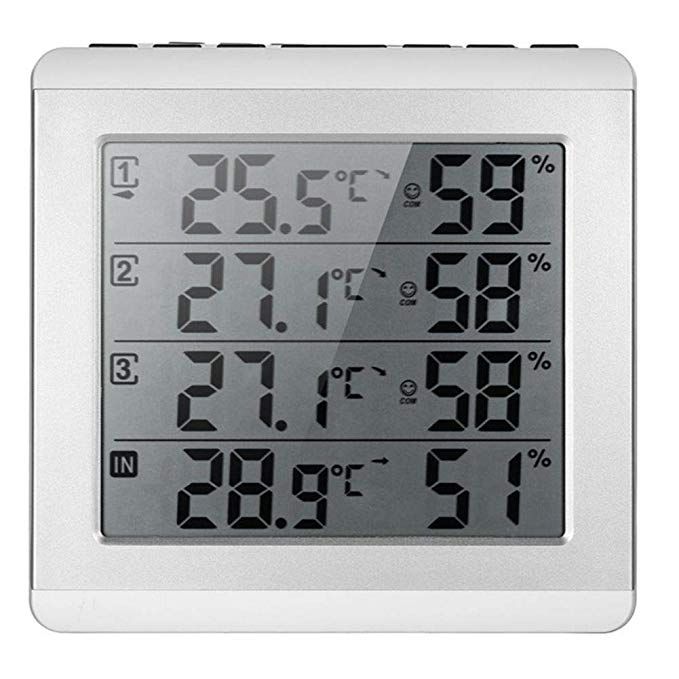 Digital LCD Display Humidity Meter Thermometer Temp Sensor With Probe Indoor New