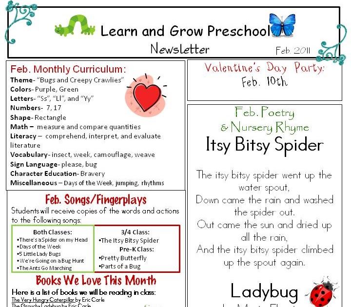 Weekly Newsletter Sample Classroom Newsletter Preschool Newsletter Newsletter Examples