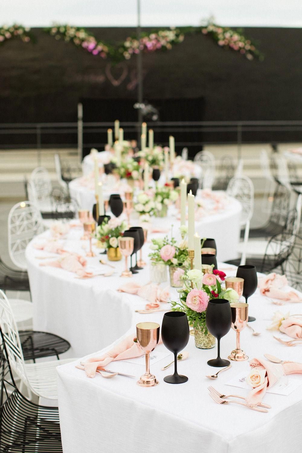 A Chic Black and Pink Wedding in Cabo Blush pink and