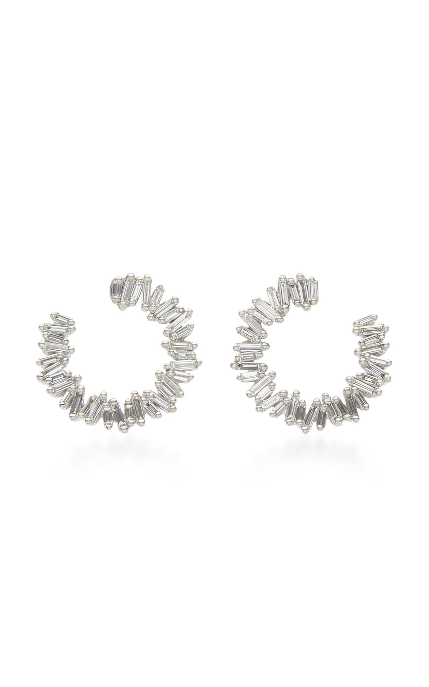 18k White Gold Spiral Hoop Earrings By Suzanne Kalan Moda Operandi Bisuteria Joyas