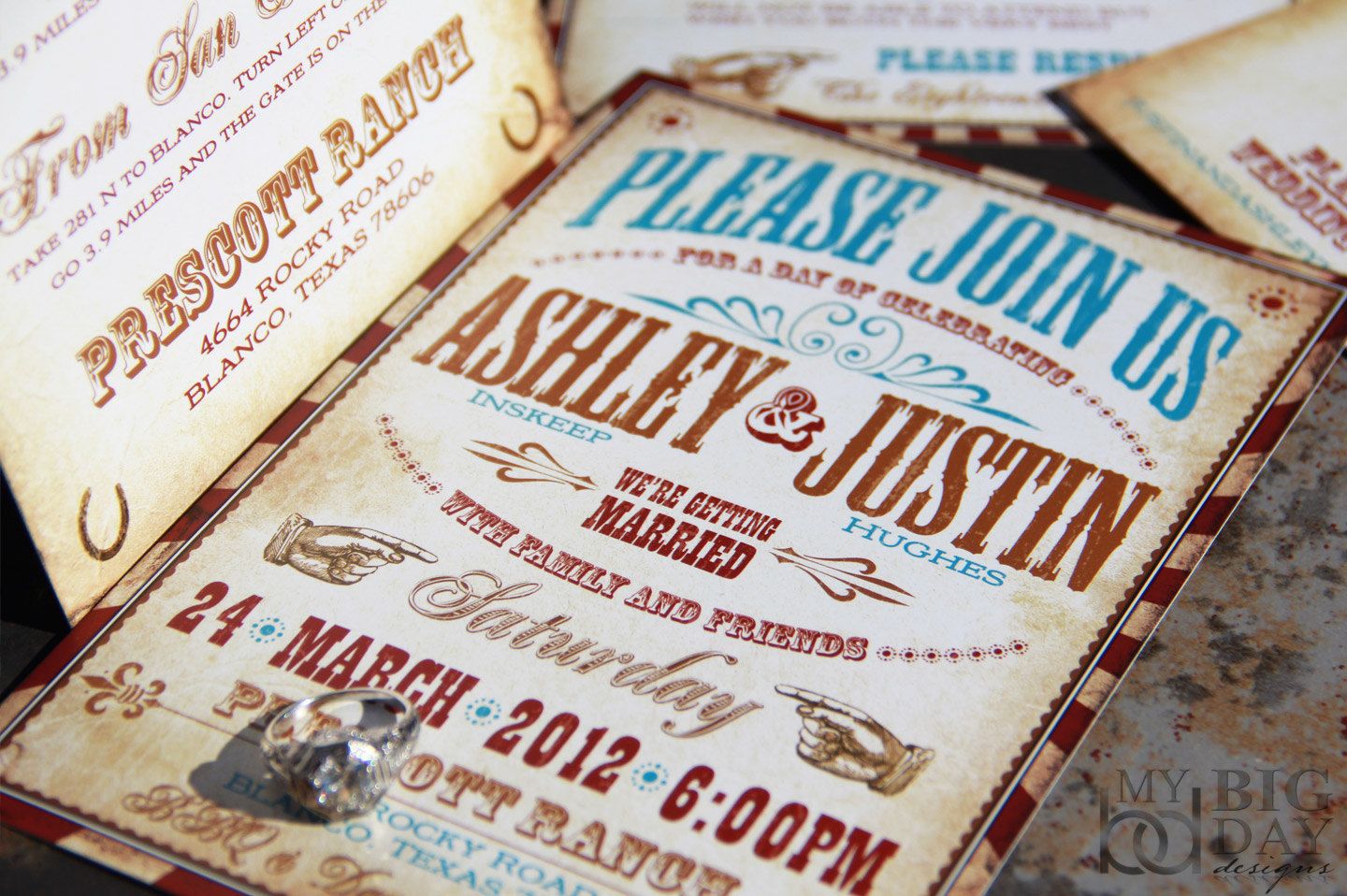 vintage western wedding invitation set vaudeville parchment western wedding invitations