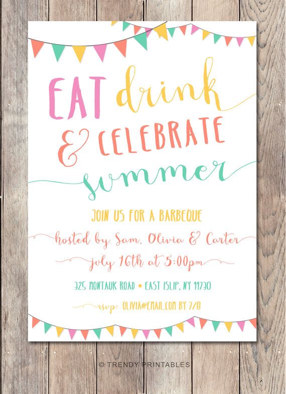 pool party invitation summer party invitation barbecue invitation