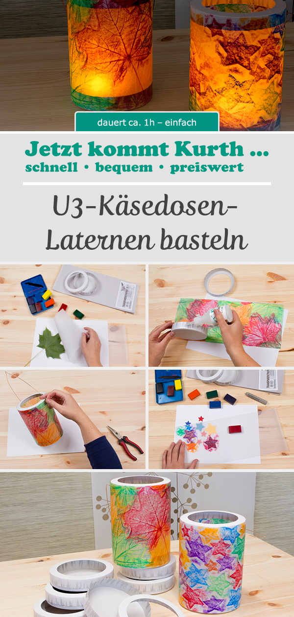 Laternen aus Käsedosen, das sind die Klassiker im Sankt Martins-Zug. Diese DIY-Laterne ist mit Kindern schnell gebastelt. In unserer Themenecke findet ihr viele kostenlose Anleitungen zu weiteren Laternen ... #KinderLaterne #BastelnFürSanktMartin #LaternenKindergarten #LaterneBastelnEinfach #Käsedose #FensterdekoKindergarten #Wachsmalstifte #BastelnMitKindernUnter3 #JetztKommtKurth #laternebasteln