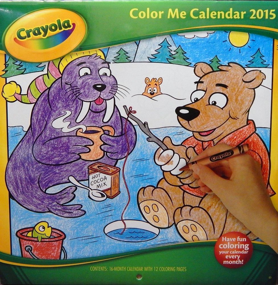 Crayola Color Me Calendar 2015 16 Month 12 ColoringPages New Sealed