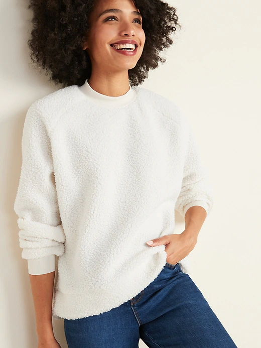 Download Mock-Neck Raglan-Sleeve Sherpa Sweatshirt for Women | Old Navy | Raglan sleeve, Fashion, Baby ...