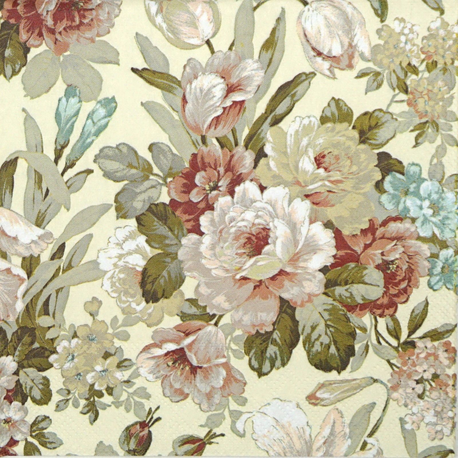 Decoupage for Party 4x Paper Napkins Rambling Rose Blue