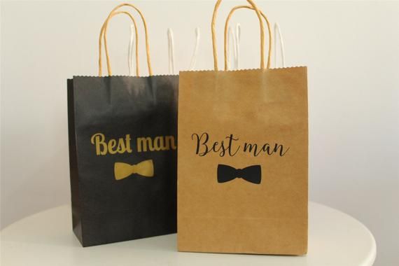 Best Man Gift Bag Groomsman Wedding Black White Best Man Gift Bag Groomsman Wedding Black White