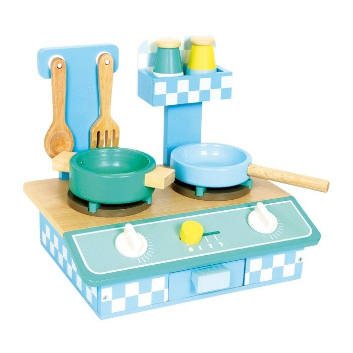 COCI22.01.Cocina de madera pequeña en tonos azul pastel de juguete para niños | Play kitchen accessories, Kids play kitchen, Toy kitchen