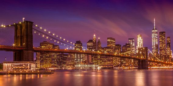 Brooklyn Bridge Sonnenuntergang Uber New York City Panorama Poster Melanie Viola Ohmyprints In Brooklyn Bridge New York Sunset City Brooklyn Bridge