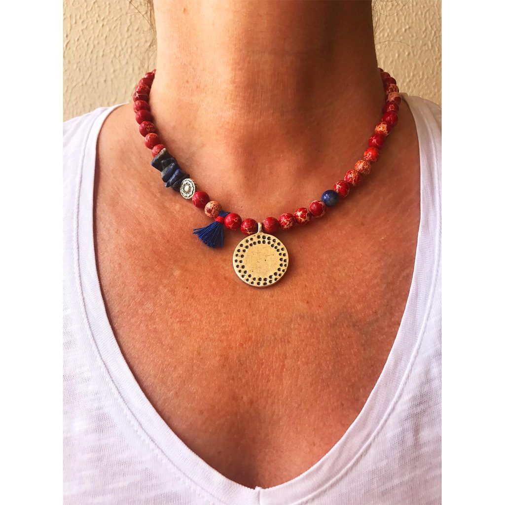 Mercan Madalyon Kolye Lapis Lazuli, Necklace, Jewelry, Fashion, Moda, Jewlery, Jewerly, Fashion Styles, Schmuck