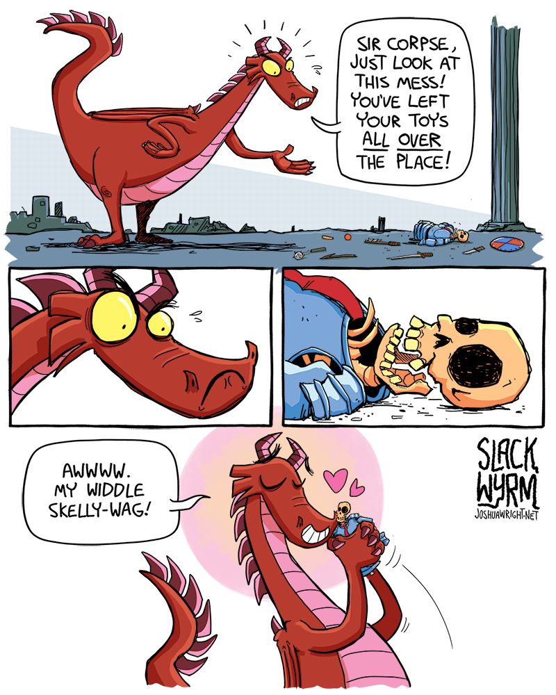 Slack Wyrm 182 Dragon Comic Funny Dragon Video Games Funny Funny 