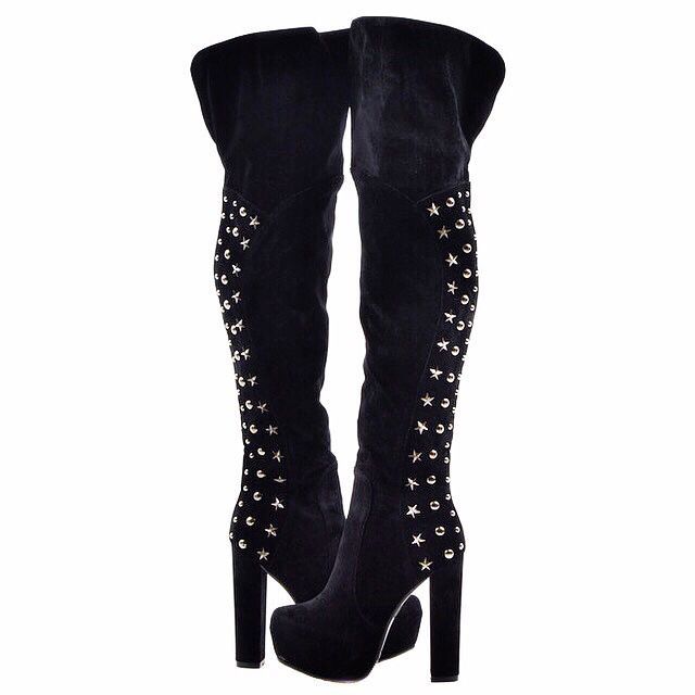 chunky long boots
