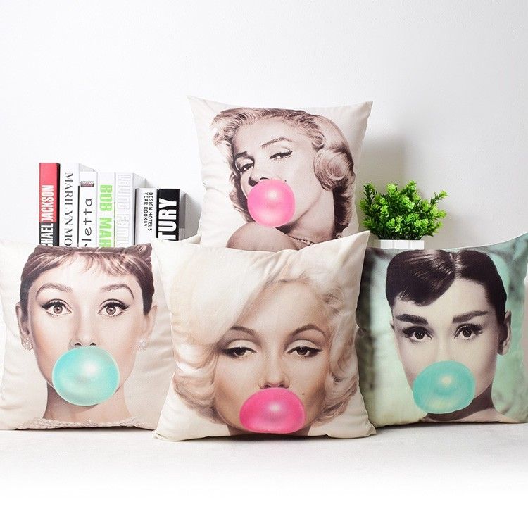 Marilyn Monroe Pillow Case Cotton Home Decorative Cartoon Pillows Cover 45X45cm Marilyn Monroe Pillow Case Cotton Home Decorative Cartoon Pillows Cover 45X45cm