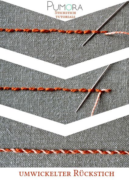 8 Stickstiche für Linien und Schrift
