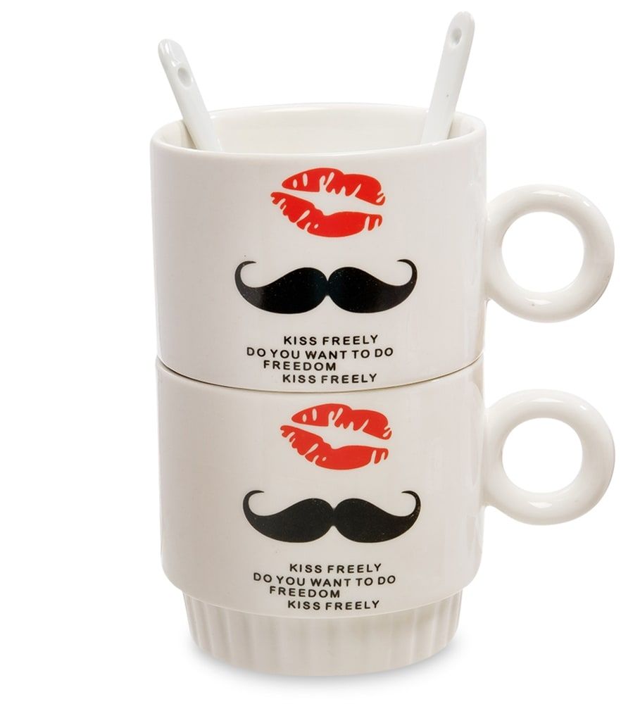 Набор из двух кружек «Поцелуйчик» MUG-149/4 Страна производства: Китай; Материал: керамика; Объем: 0,25 л; Длина: 10,5 см; Ширина: 8 см; Высота: 7,5 см; #посуда #чай #кофе #керамика #tea #coffee #ceramics Dinnerware, Ceramics, Mugs, Tableware, Gifts, Dinner Ware, Ceramica, Pottery, Presents