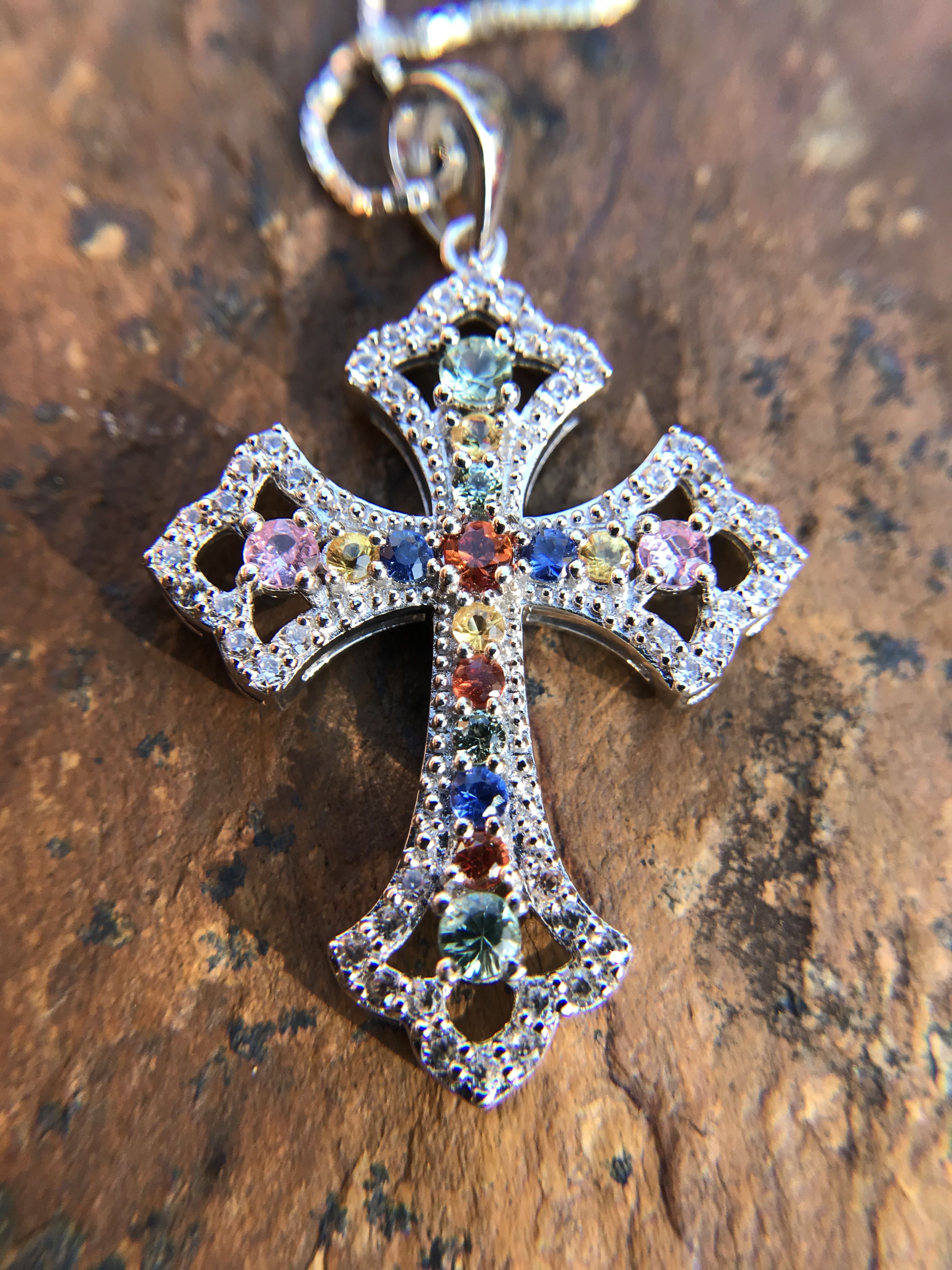 sapphire cross necklace sapphire cross necklace