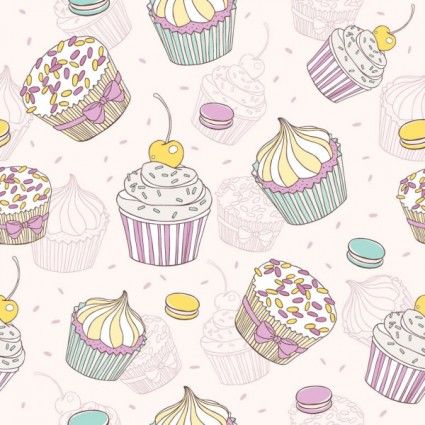 Fondo De Postre De Dibujos Animados 02 Vector Imprimibles Vector