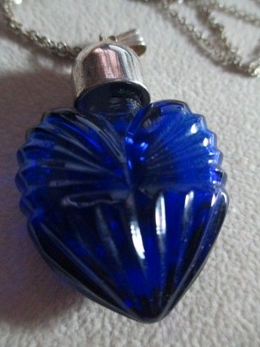 Pin on Vintage Antique Jewelry Fenton Blue Hanging Hearts Bottle